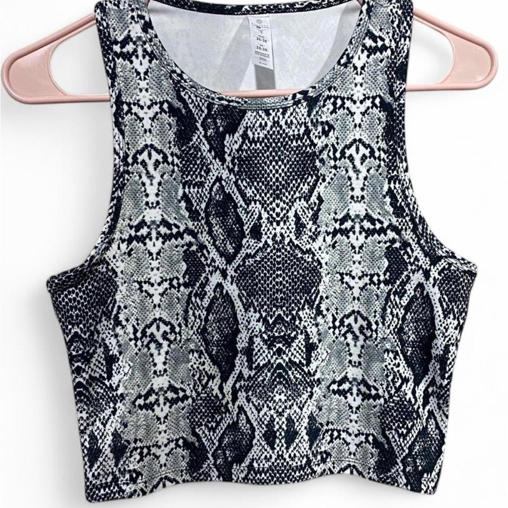 Snake Print Sleeveless Crop Top by Balance Collection